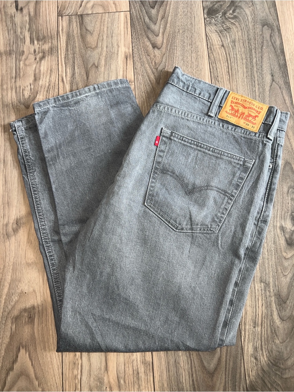 Levi's 541 Gray Stretch Denim Straight Leg Jeans 38x30